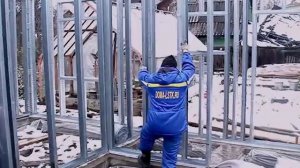 Сборка каркаса из ЛСТК