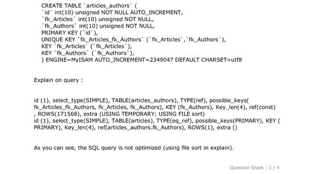 MySQL : Mysql query : file sort when inner join, limit and order by