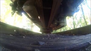 Trains running over camera montage