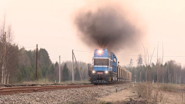 Тепловоз ТЭМ7-0234 на быв. о.п. Кынну / TEM7-0234 at ex Kõnnu stop смотреть онлайн