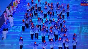 Выход сборной России на церемонии Открытия Олимпийских игр в Пекине