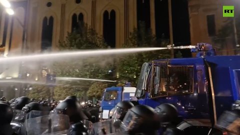В Тбилиси полиция применила слезоточивый газ и водомёты для разгона протестующих