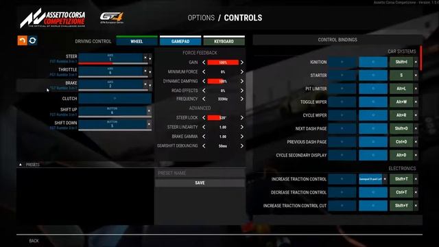 Asseto Corza competizione Thrustmaster red legend steering settings смотреть онлайн
