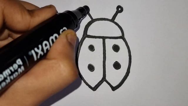 How to draw lady bug | Как нарисовать божью коровку | Como desenhar joaninha | Drawings for kids