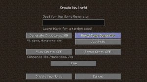 How to create a Superflat / flat world in Minecraft