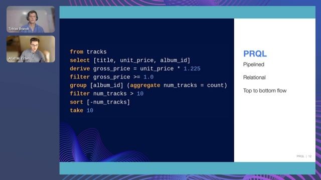 PRQL: a modern language for transforming data смотреть онлайн