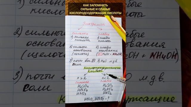 Как определить сильная или слабая кислота #егэхимия #огэхимия #репетиторпохимии #химиядлядетей