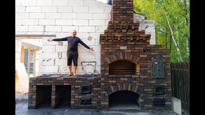 Мангал из кирпича, печь под казан, коптильня