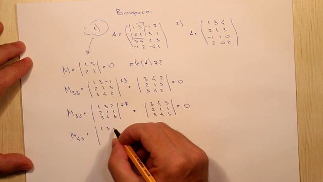 Вычисление ранга матрицы методом окаймляющих миноров. Ответы смотреть онлайн