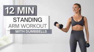 fitbymik - 12 min STANDING ARM WORKOUT With Dumbbells Upper Body No Pushups