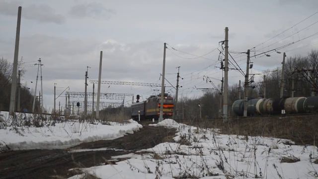 ГЖД ЧС4т-268 следует по перегону Окская-Чаглово смотреть онлайн