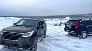 Haval h9 на бездорожье. Снег.