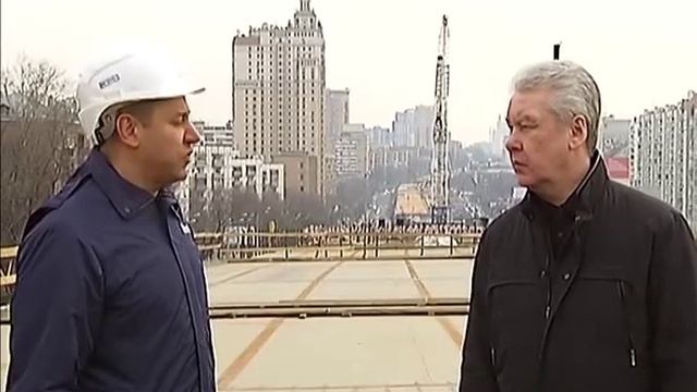 Строителсьтво эстакады на Можайском шоссе