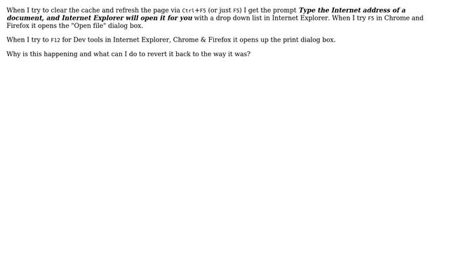 F12 and Ctrl+F5 not working correctly смотреть онлайн