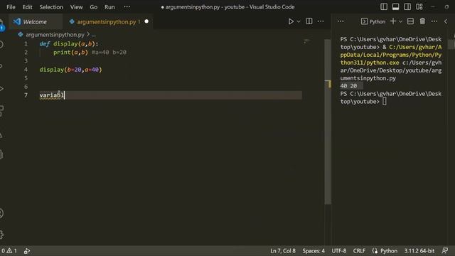 Keyword and Variable Arguments in python || Types of Arguments || Python Programming