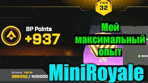 Максимальный опыт за всю игру в Miniroyale NFT Игра