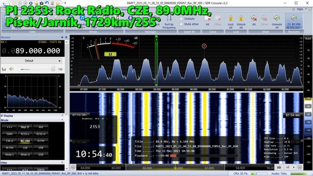 11.05.2023 07:51UTC, [Es], Rock Rádio, Чехия, 89.0МГц, 1729км