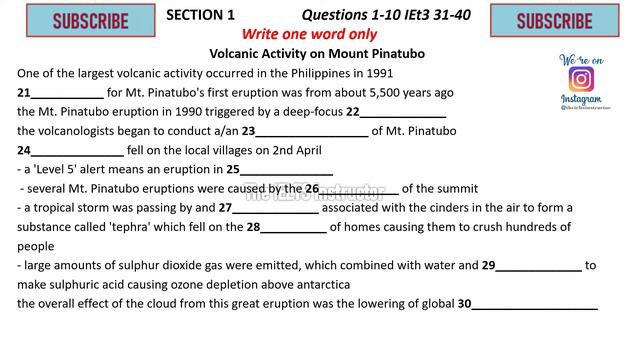 IELTS Listening test section 4 - All blanks