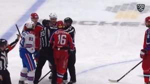 Евгений Тимкин (СКА) швыранул Сергея Плотникова (ЦСКА) Хоккейные Драки Грубость КХЛ Hockey Fights