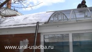 Перекрытие сотового  поликарбоната, толщина 16мм Карбогласс. над бассейном.