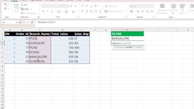 Excel FILTER function with formula examples