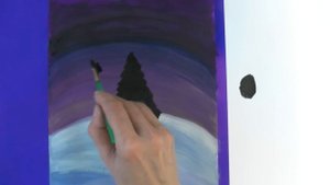 Как нарисовать елку / Рисуем ночной ЗИМНИЙ ПЕЙЗАЖ | Art School