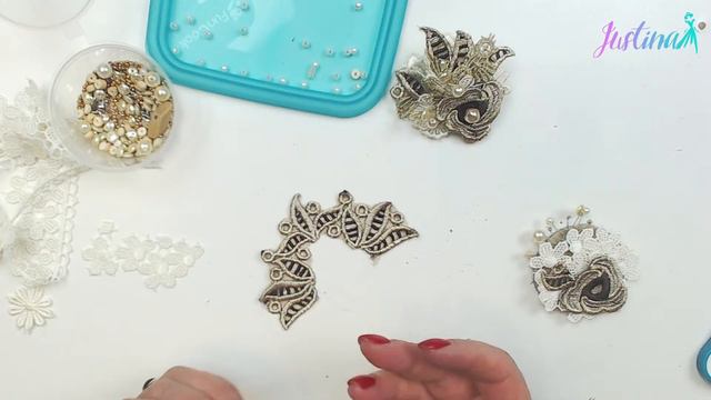 Текстильное украшение "Брошь жемчужина" смотреть онлайн