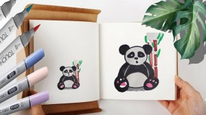 Как нарисовать милую панду с бамбуком || How to draw a cute panda with bamboo.mp4