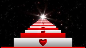 Подъём к свету через ступени-действия любви и добра. Зацикленная анимация в 4K.