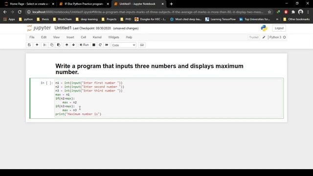 Python If Else Practice Program 5: How to find greatest number using python?