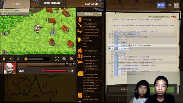 Secrets of Coding PYTHON in CodeCombat: Blind Distance in Backwoods Forest: Game Walkthrough