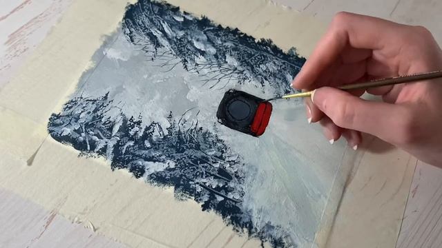 Snowy Train Step by Step GOUACHE PAINTING | ПОЕЗД | рисуем гуашью поезд