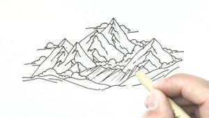 Рисование горы/kempelkom/залипательное простое рисование/маркеры