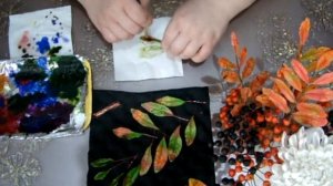 МК листья рябины из холодного фарфора