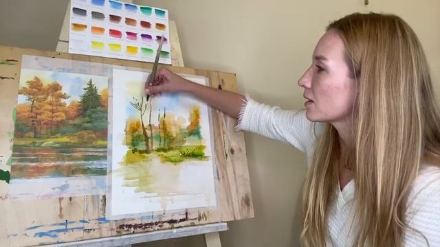 Мастер-класс по рисованию акварелью с Анастасией Корниловой «Цветистая звонкая осень» смотреть онлайн