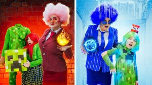 ХОЛОДНАЯ и ГОРЯЧАЯ УЧИЛКА против МАЙНКРАФТ КРИПЕРКИ-ДЕВЧОНКИ! Горячий и холодный класс майнкрафт!