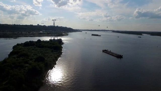 Нижний Новгород.Канатная дорога с высоты птичьего полета смотреть онлайн