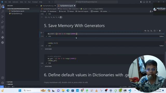 Python 11 Top Tips Tricks | Save memory with generator| Write Better Python Cod