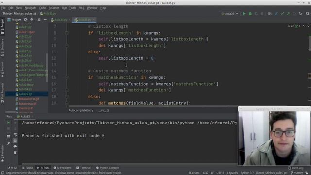 Curso Tkinter - Aula 35 - Auto complete Entry - Python