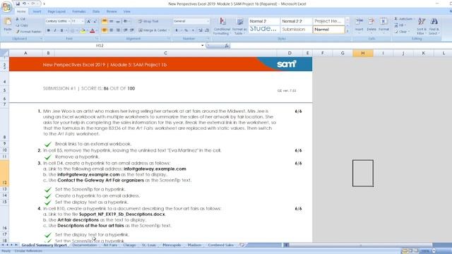 New Perspectives Excel 2019 | Module 5: SAM Project 1b #newperspectives #module5 #samproject1b