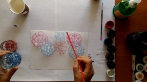 Рисуем мыльными пузырями.  Море.