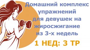 Домашний комплекс упражнений для девушек на жиросжигание из 3-х разных недель (1 нед: 3 тр)