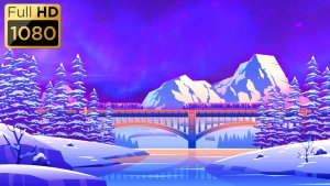Анимационный фон "Пришла зима". Cartoon background "Winter landscape".