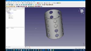 FreeCad Шестигранные вырезы
