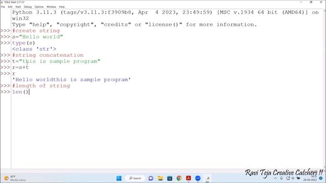 Strings in Python || Introduction to Python Programming || FIOT || CSE || JNTUH