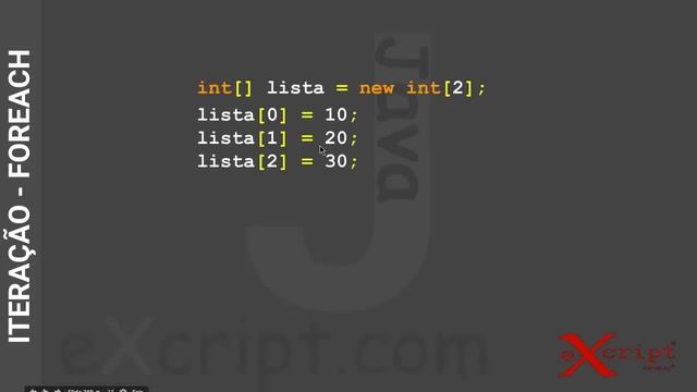 Curso de Java - Aula 56 - For Each - eXcript смотреть онлайн