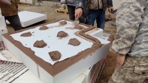 Учим клеить пенопласт на фасады дома, резка пенопласта ППС16Ф, нанесение клея, СФТК Мокрый Фасад