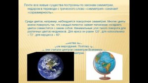 Центральная и осевая симметрии в природе