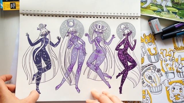 Обзорчик скетчбука | Только скетчи персонажей | SKETCHBOOK TOUR смотреть онлайн