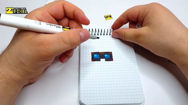 МАЙНКРАФТ - КРУТОЙ СКИН - РИСУНКИ ПО КЛЕТОЧКАМ - PIXEL ART MINECRAFT смотреть онлайн